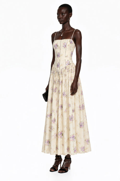 Rosalba Maxi Dress Purple Floral Print
