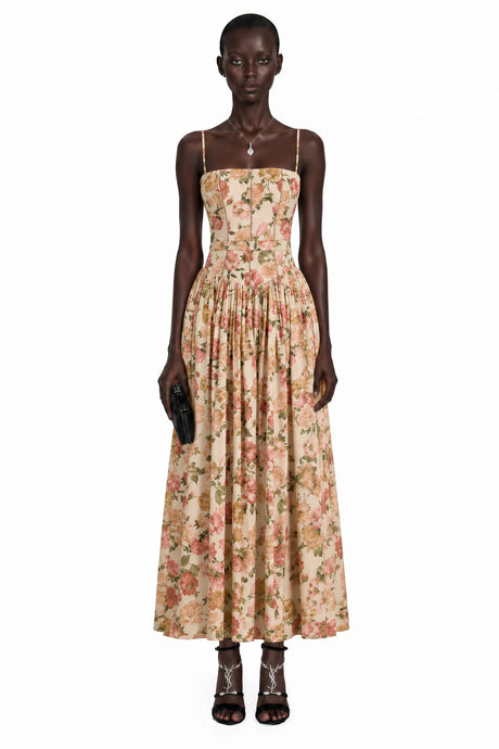 Lucrezia Maxi Dress Red Floral Print