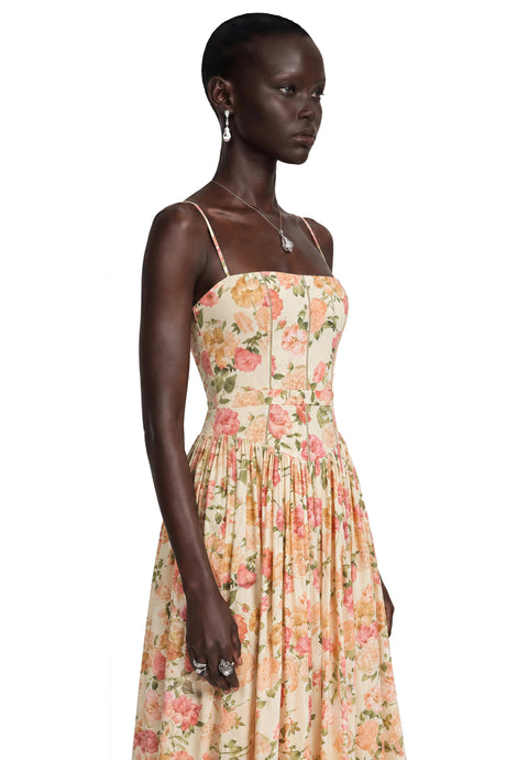 Lucrezia Maxi Dress Red Floral Print