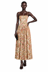 Fleur Red Floral Print Maxi Dress