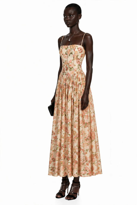 Lucrezia Maxi Dress Red Floral Print