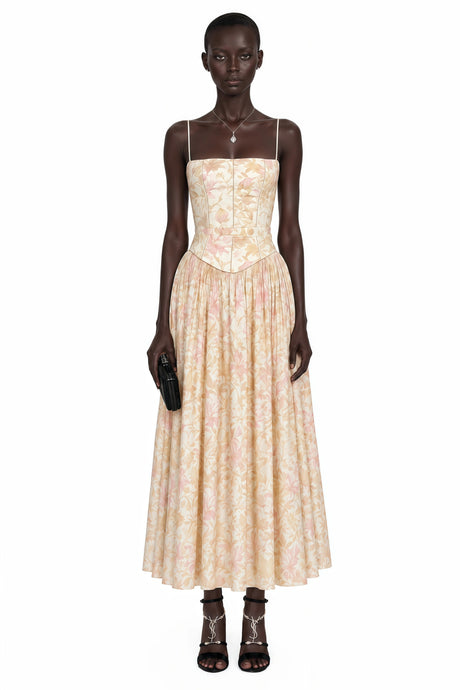 Adriana Maxi Dress Yellow Floral Print