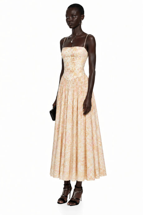 Adriana Maxi Dress Yellow Floral Print