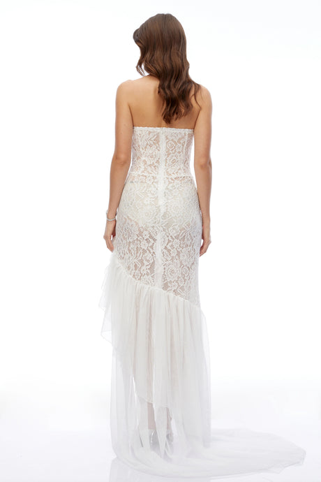Rosangela Maxi Dress White Sleeveless Lace Applique