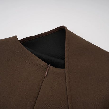 Isabella Mini Dress Brown Asymmetrical Gathered