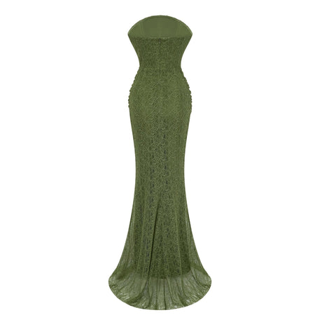 Michela Maxi Dress Green Embellished Corset (Without Gloves)
