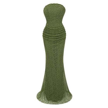 Michela Maxi Dress Green Embellished Corset (Without Gloves)