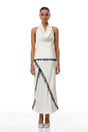 Frida White Satin Coord Set with Lace Trim