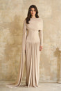 Gaëlle Neutrals Ribbondesign Draped Maxi Dress
