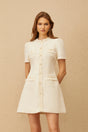 Gaëlle White Faux Pearl Tweed Mini Dress
