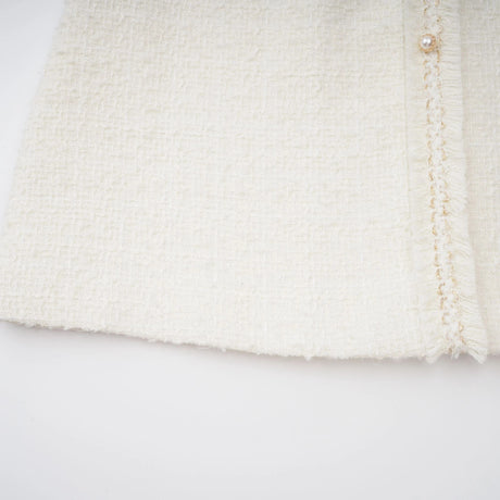 Gaëlle White Faux Pearl Tweed Mini Dress