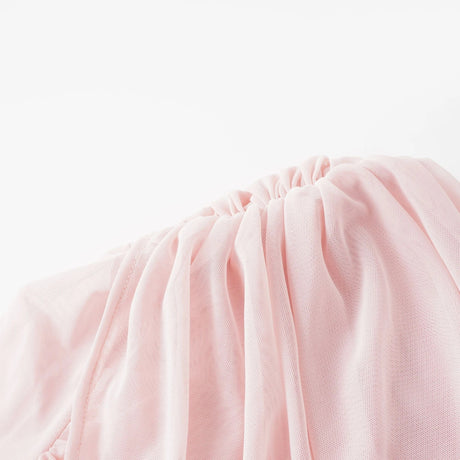 Lavinia Maxi Dress Pink Asymmetrical Ruched Mesh