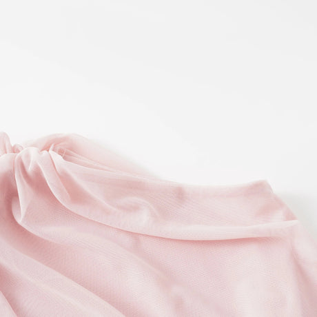 Lavinia Maxi Dress Pink Asymmetrical Ruched Mesh