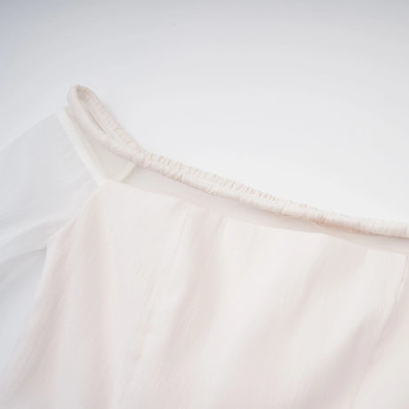 Felicita Midi Dress White Gathered Crepe