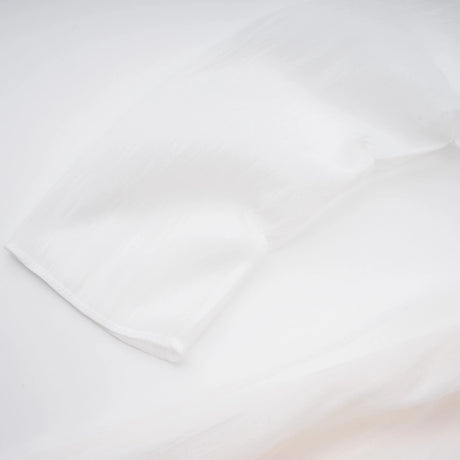 Gelsomina White Gathered Crepe Midi Dress