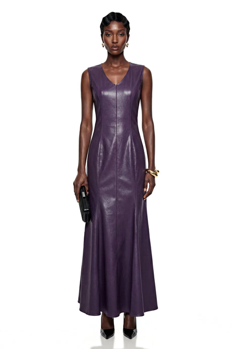 Blair Maxi Dress Purple V-Neck Fishtail