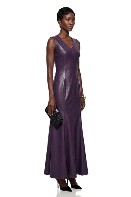 Blair Maxi Dress Purple V-Neck Fishtail