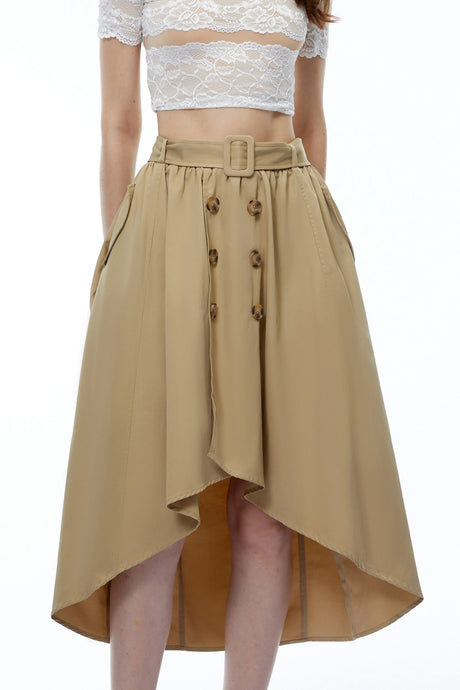 Dylan Khaki Asymmetrical Convertible Skirt