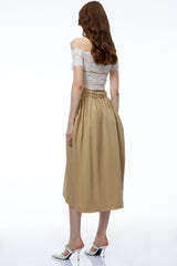 Genevieve Khaki Asymmetrical Convertible Skirt