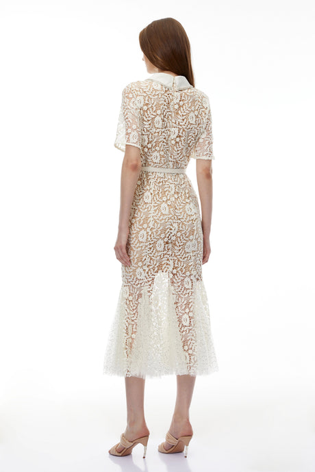 Imelda Maxi Dress Neutral Floral Lace