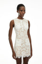 Georgiana White Sleeveless Floral Lace Mini Dress