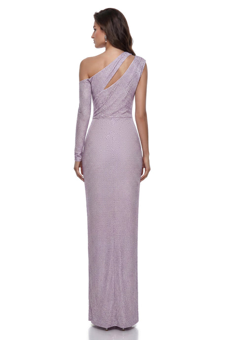 Kendra Maxi Dress Purple Asymmetrical Embellished