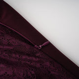Gioconda Burgundy Halterneck Lace Panel Maxi Dress