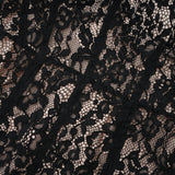 Giorgia Black Floral Lace Corset Maxi Dress