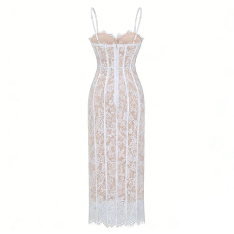 Mackenzie Maxi Dress White Floral Lace Corset