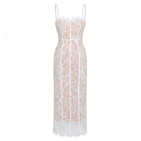 Mackenzie Maxi Dress White Floral Lace Corset