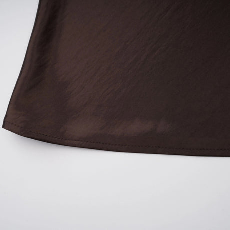 Gitta Brown Off Shoulder Satin Maxi Gown