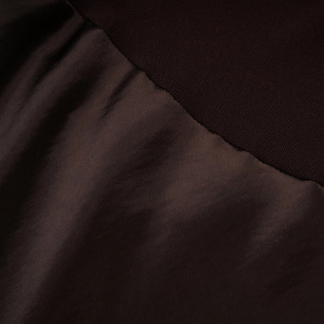 Felicita Brown Off Shoulder Satin Maxi Gown