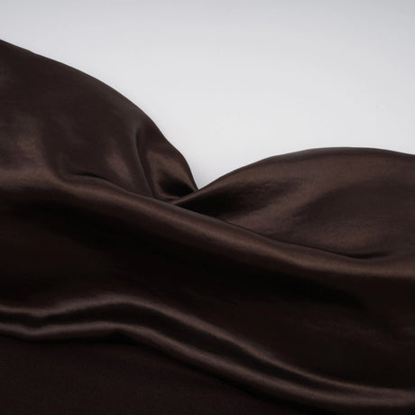 Felicita Brown Off Shoulder Satin Maxi Gown