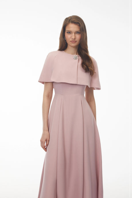 Franca Midi Dress Pink Solid Cape ＆ Set