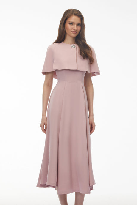 Franca Midi Dress Pink Solid Cape ＆ Set