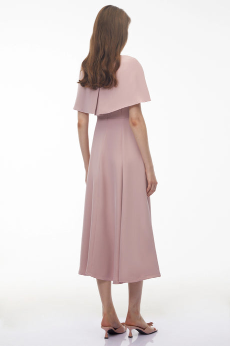 Franca Midi Dress Pink Solid Cape ＆ Set
