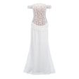 Grace White Satin Maxi Dress with Lace Panels