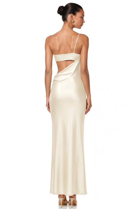 Sarai Maxi Dress Champagne Cut-Out Satin