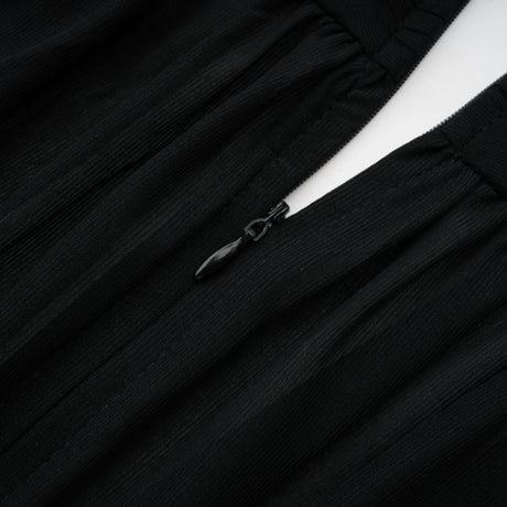 Greta Black Ruched Sheer Mesh Maxi Dress