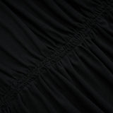 Greta Black Ruched Sheer Mesh Maxi Dress