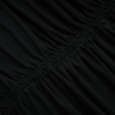 Brielle Maxi Dress Black Ruched Sheer Mesh