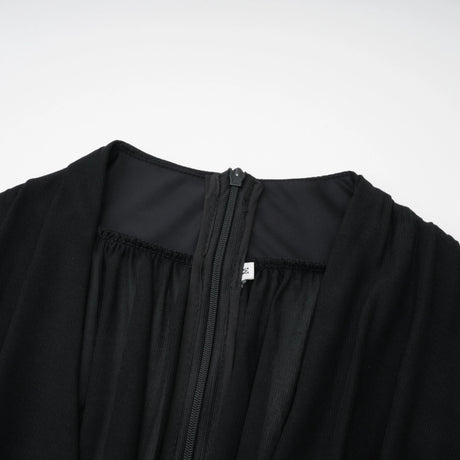 Brielle Maxi Dress Black Ruched Sheer Mesh