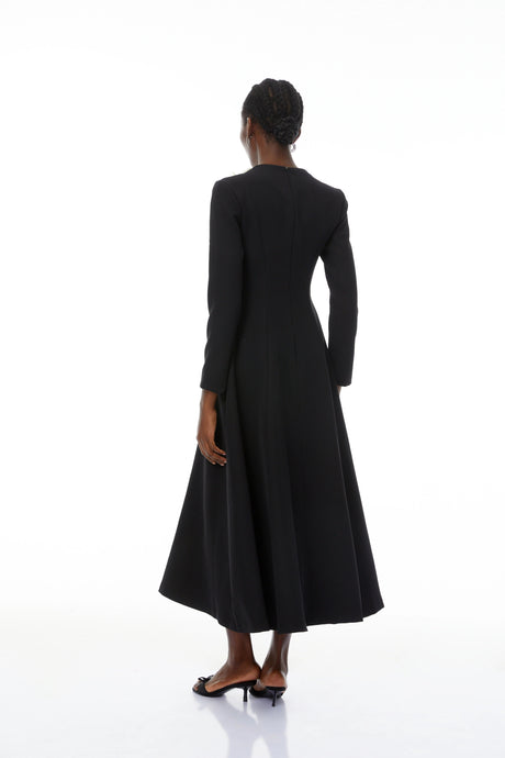 Ember Midi Dress Color Block Sequin 3D Petal