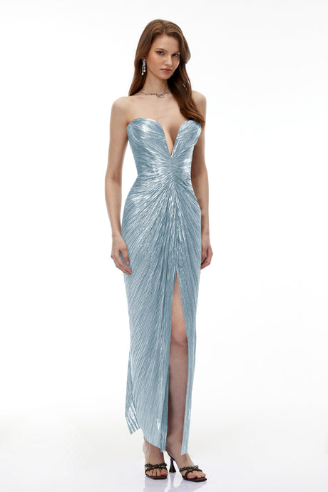 Domenica Maxi Dress Blue Off-Shoulder