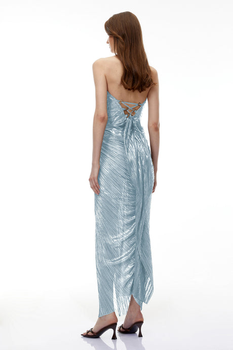 Domenica Maxi Dress Blue Off-Shoulder
