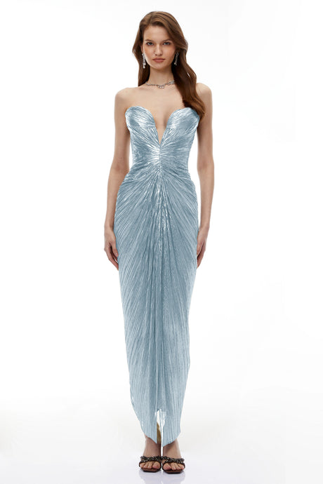 Domenica Maxi Dress Blue Off-Shoulder
