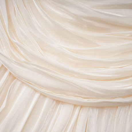 Caterinella Maxi Dress Neutral Ruched Cape Ruffled