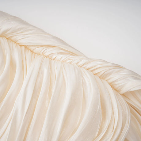 Caterinella Maxi Dress Neutral Ruched Cape Ruffled