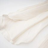 Gustave Neutral Ruched Cape Ruffled Maxi Dress