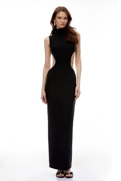 Milena Maxi Dress Black Cut-Out Open Back